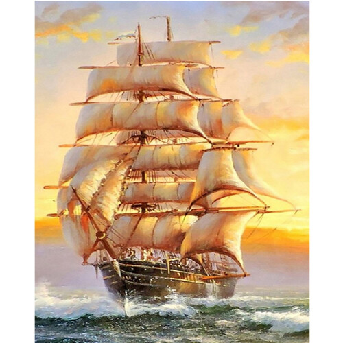 Boat Scenery Diamond Embroidery Kit 2 Pieces 2