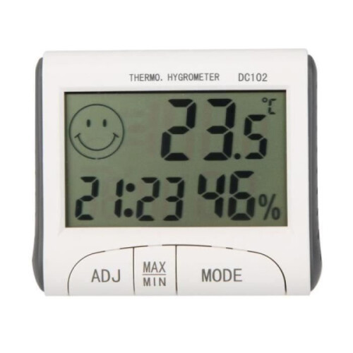 Teirmiméadar LCD Digiteach - Tomhas Báistí - Baraiméadar - Bán
