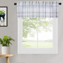 Green buffalo plaid kitchen curtains 30 inch set of 2