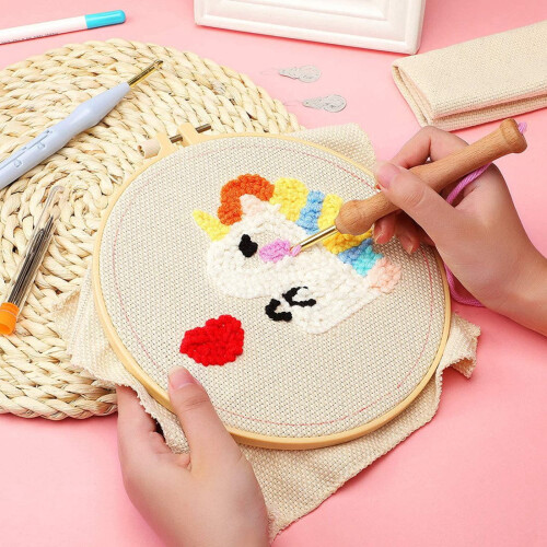 Punch Needle Embroidery Set Adjustable for Beginners 1