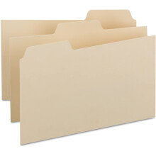 Guía de tarjetas lisas, pestaña de corte 1/3, manila, 5" de alto x 8" de ancho, 100 por caja