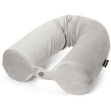 Brookstone Verstellbares Memory-Schaum-Kissen für Reisen, Rolle für Nacken, Kinn, Lenden- und Beinsupport, Grau