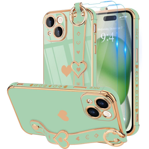 iPhone15Pro Max case with wrist strap and2screen