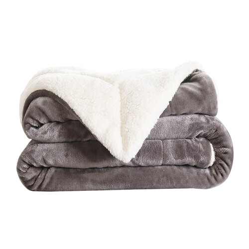 Jazz Grey lambswool blanket twin size thickened