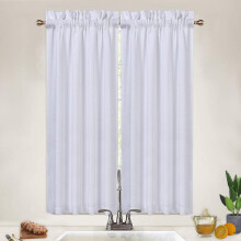 Tier Curtains Waffle Weave White 30 in x 24 in Set of 2