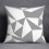 Cotton Linen Pillow Case Gray with White Flower Pattern 1