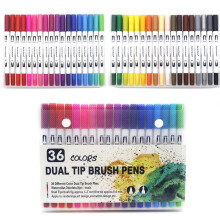 Rotuladores de acuarela de doble punta, juego de 36 colores