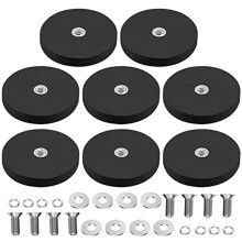 Neodymový magnet s pogumovaným povrchem, základna 43 mm Ø, závit M6, černá
