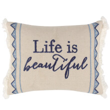 Pernă decorativă Levtex Home Riella Garden 35x45 cm albastră