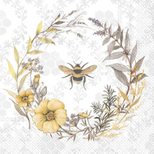 Boston International IHR Serviettes en Papier 3-Ply, 20-Count Taille Déjeuner, Couronne de Fleurs Sauvages