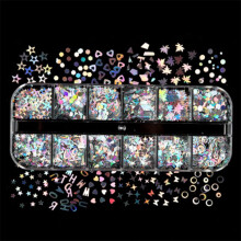 Stars-Shaped Fluorescent Sequins 12 Grids per Box