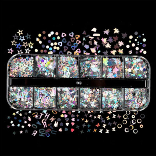 Stars-Shaped Fluorescent Sequins 12 Grids per Box