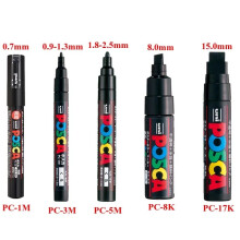 Uni Posca Acrylic Marker Set 5 pcs Black 5 sizes