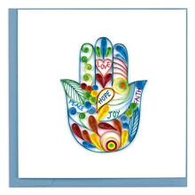 Carte de vœux Hamsa en quilling Boston International (15 x 15 cm) - Fait main