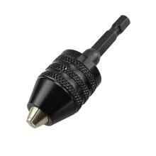 Leott borrchuck 1/4 tum sexkantsskaft 0,3-6,5 mm svart