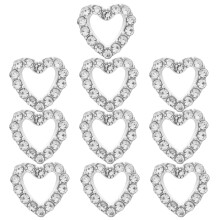 Small Heart Nail Charms Rhinestone 10pcs
