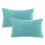 Housse de coussin rayée en velours côtelé bleu, 30 cm 1