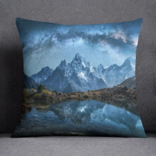 Cotton Linen Pillow Case Snow Sky Pattern 1 Piece