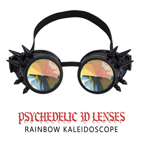 Steampunk Goggles with Rainbow Crystal Lenses 1
