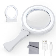 Reading magnifier with LED light 3X and 6X foldable