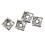 Silver Square Rhinestone Spacer Beads 50 pcs 2