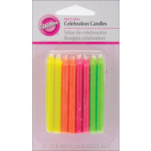 Wilton Geburtstagskerzen, 2,5 Zoll, Leuchtende Farben, 24er Pack