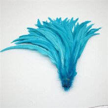 Natural rooster tail feathers sky blue 50 pcs 25-30 cm