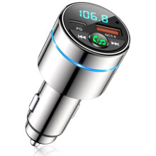 Tarchuradóir FM Bluetooth - TANDE - Bluetooth 5.3 - PD 30W Cineál-C - QC3.0 18W - Uile-Miotal