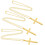 Colar com pingente de cruz de plástico dourado (3 peças) 2