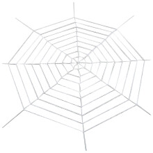 Decorațiune circulară de Halloween, pânză de păianjen, albă, 3,2 m
