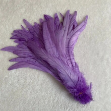 Rooster Tail Feathers Natural Beige Violet 50pcs