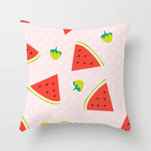 Cotton Linen Pillow Case Watermelon Banana Print 2 pcs