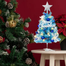 Mini blue Christmas tree desktop decoration