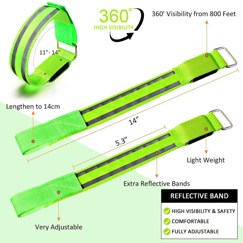 OUSITAI LED reflecterende armband groen USB oplaadbaar 1