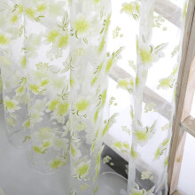 Flower Sheer Curtain Tulle Voile Valance 1 Panel