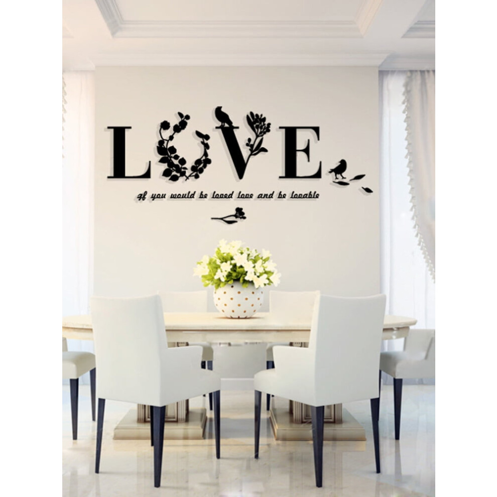 Love Letter 3D Acrylic Mirror Decal Heart Shape 27.5" X 9314556894459