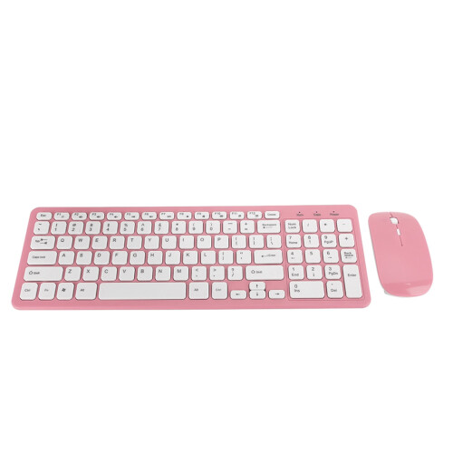 Teclado e mouse ergonômicos sem fio OTVIAP rosa 1