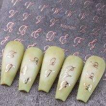Animal Print Nail Stickers Kit with Charms Bows Leaf