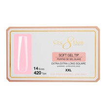 Cre8tion Soft Gel Nagelspitzen, Extra Extra Lang, 602 Tipps in 14 Größen (00-9) für professionelle Verlängerungen