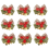 Mini Christmas bow decorations green red burlap 12 pcs 3