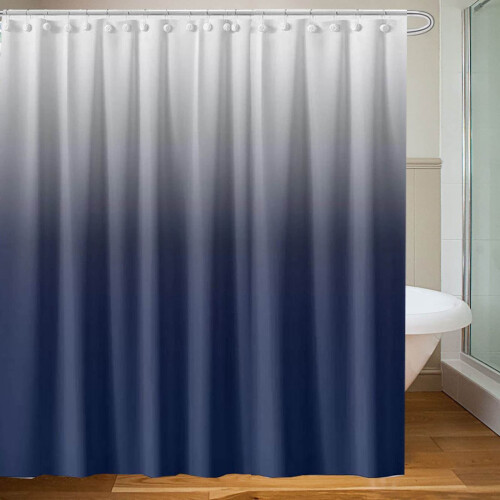 Grey fabric shower curtain 180x180cm with hooks 2