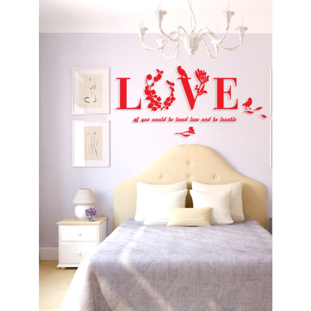Love Letter 3D Acrylic Mirror Decal Heart Shape 27.5 X 13.3 9314556894442