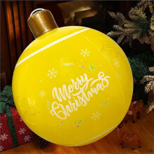 HBASD inflatable Christmas ball outdoor ornament yellow 24