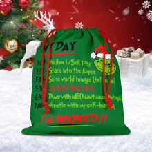 Christmas Gift Bags Santa Claus Grinch Design 9.45x10.24in