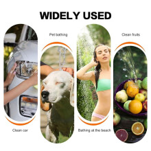 Compact Handheld Rechargeable Outdoor Shower, Gentle Shower Stream for Car Washing, Flower Watering, and Bathing Tools