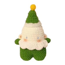 Christmas crochet ornament set green Santa holiday craft