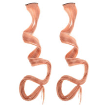 JMXIANG pink wavy clip-in hair extensions 2 pcs