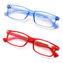 Reading Glasses Rectangular Translucent Blue Red 2 Pairs