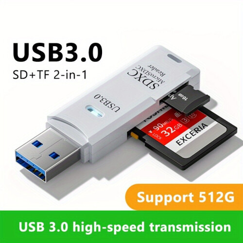 Léitheoir cártaí Mini USB3.0 2-in-1 do chártaí Micrea SD agus TF 1