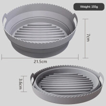 Round silicone air fryer baking mold, foldable, BPA-free,